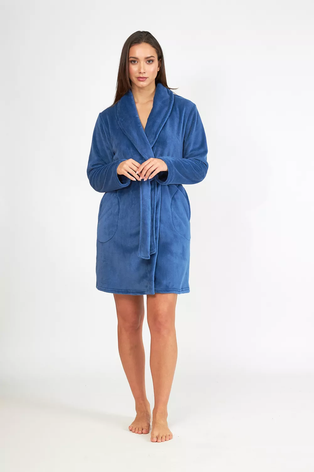 Γυναικεία σταυρωτή ρόμπα fleece 407708
